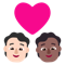 Couple with Heart- Person- Person- Light Skin Tone- Medium-Dark Skin Tone emoji on Microsoft